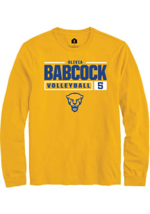 Olivia Babcock  Pitt Panthers Gold Rally NIL Stacked Box Long Sleeve T Shirt