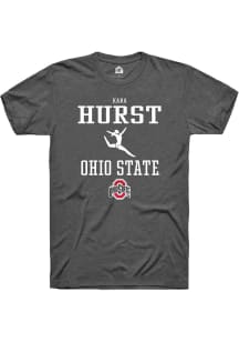 Kara Hurst  Ohio State Buckeyes Dark Grey Rally NIL Sport Icon Short Sleeve T Shirt