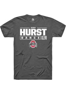 Kara Hurst  Ohio State Buckeyes Dark Grey Rally NIL Stacked Box Short Sleeve T Shirt