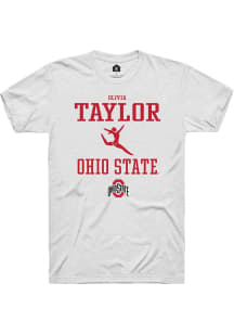 Olivia Taylor  Ohio State Buckeyes White Rally NIL Sport Icon Short Sleeve T Shirt