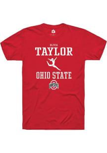 Olivia Taylor  Ohio State Buckeyes Red Rally NIL Sport Icon Short Sleeve T Shirt