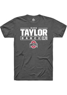 Olivia Taylor  Ohio State Buckeyes Dark Grey Rally NIL Stacked Box Short Sleeve T Shirt