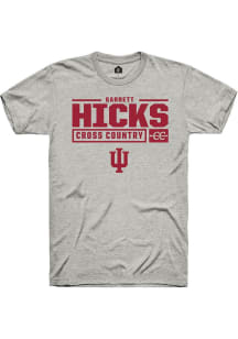 Garrett Hicks  Indiana Hoosiers Ash Rally NIL Stacked Box Short Sleeve T Shirt
