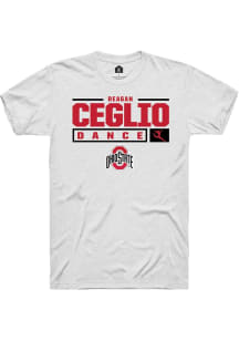 Reagan Ceglio  Ohio State Buckeyes White Rally NIL Stacked Box Short Sleeve T Shirt
