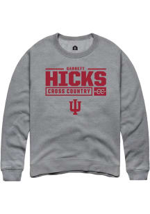 Garrett Hicks  Rally Indiana Hoosiers Mens Graphite NIL Stacked Box Long Sleeve Crew Sweatshirt