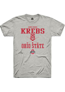 Anne Marie Krebs  Ohio State Buckeyes Ash Rally NIL Sport Icon Short Sleeve T Shirt