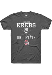 Anne Marie Krebs  Ohio State Buckeyes Dark Grey Rally NIL Sport Icon Short Sleeve T Shirt