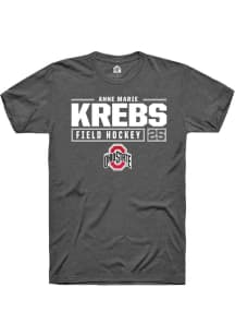 Anne Marie Krebs  Ohio State Buckeyes Dark Grey Rally NIL Stacked Box Short Sleeve T Shirt