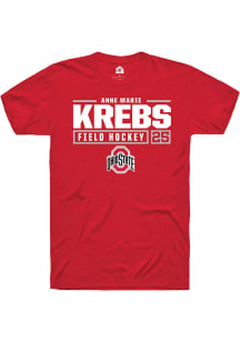 Anne Marie Krebs  Ohio State Buckeyes Red Rally NIL Stacked Box Short Sleeve T Shirt