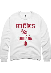 Garrett Hicks  Rally Indiana Hoosiers Mens White NIL Sport Icon Track Long Sleeve Crew Sweatshirt