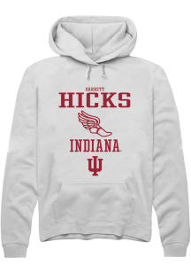 Garrett Hicks  Rally Indiana Hoosiers Mens White NIL Sport Icon Track Long Sleeve Hoodie