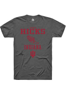 Garrett Hicks  Indiana Hoosiers Dark Grey Rally NIL Sport Icon Track Short Sleeve T Shirt