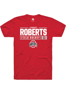 Lindsey Roberts  Ohio State Buckeyes Red Rally NIL Stacked Box Short Sleeve T Shirt