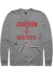 Loryn Jordon  Ohio State Buckeyes Graphite Rally NIL Sport Icon Long Sleeve T Shirt