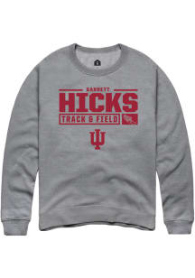 Garrett Hicks  Rally Indiana Hoosiers Mens Graphite NIL Stacked Box Track Long Sleeve Crew Sweatsh..
