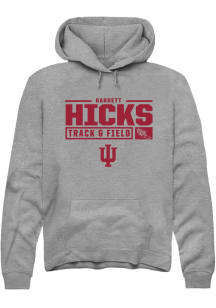 Garrett Hicks  Rally Indiana Hoosiers Mens Graphite NIL Stacked Box Track Long Sleeve Hoodie