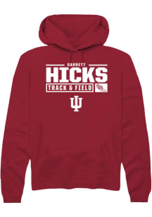 Garrett Hicks  Rally Indiana Hoosiers Mens Red NIL Stacked Box Track Long Sleeve Hoodie