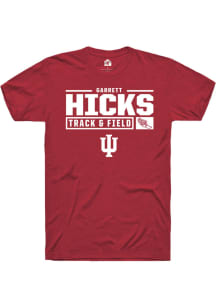 Garrett Hicks  Indiana Hoosiers Red Rally NIL Stacked Box Track Short Sleeve T Shirt