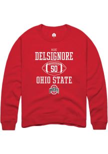Alec DelSignore  Rally Ohio State Buckeyes Mens Red NIL Sport Icon Long Sleeve Crew Sweatshirt