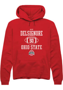Alec DelSignore  Rally Ohio State Buckeyes Mens Red NIL Sport Icon Long Sleeve Hoodie
