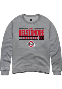 Alec DelSignore  Rally Ohio State Buckeyes Mens Graphite NIL Stacked Box Long Sleeve Crew Sweatshi..