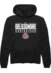 Alec DelSignore  Rally Ohio State Buckeyes Mens Black NIL Stacked Box Long Sleeve Hoodie