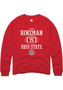 Carson Hinzman  Rally Ohio State Buckeyes Mens Red NIL Sport Icon Long Sleeve Crew Sweatshirt