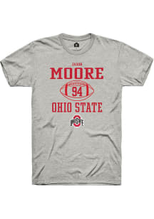 Jason Moore  Ohio State Buckeyes Ash Rally NIL Sport Icon Short Sleeve T Shirt