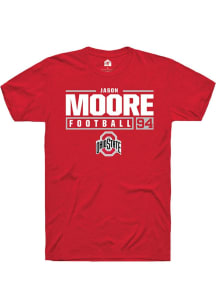 Jason Moore  Ohio State Buckeyes Red Rally NIL Stacked Box Short Sleeve T Shirt
