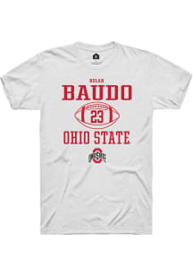 Nolan Baudo  Ohio State Buckeyes White Rally NIL Sport Icon Short Sleeve T Shirt