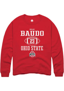 Nolan Baudo  Rally Ohio State Buckeyes Mens Red NIL Sport Icon Long Sleeve Crew Sweatshirt