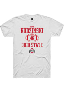 Ryan Rudzinski  Ohio State Buckeyes White Rally NIL Sport Icon Short Sleeve T Shirt