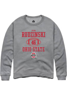 Ryan Rudzinski  Rally Ohio State Buckeyes Mens Graphite NIL Sport Icon Long Sleeve Crew Sweatshirt