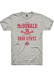 Ellis McDonald  Ohio State Buckeyes Ash Rally NIL Sport Icon Short Sleeve T Shirt