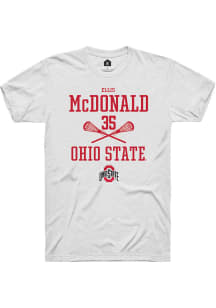 Ellis McDonald  Ohio State Buckeyes White Rally NIL Sport Icon Short Sleeve T Shirt