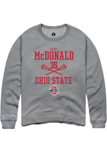 Ellis McDonald  Rally Ohio State Buckeyes Mens Graphite NIL Sport Icon Long Sleeve Crew Sweatshirt