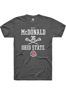 Ellis McDonald  Ohio State Buckeyes Dark Grey Rally NIL Sport Icon Short Sleeve T Shirt