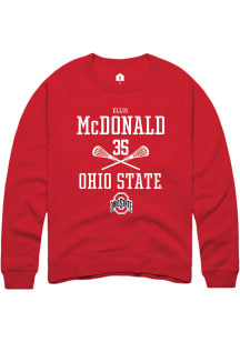 Ellis McDonald  Rally Ohio State Buckeyes Mens Red NIL Sport Icon Long Sleeve Crew Sweatshirt