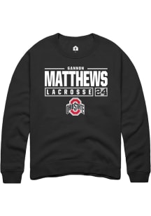 Gannon Matthews  Rally Ohio State Buckeyes Mens Black NIL Stacked Box Long Sleeve Crew Sweatshirt