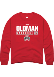 Jack Oldman  Rally Ohio State Buckeyes Mens Red NIL Stacked Box Long Sleeve Crew Sweatshirt