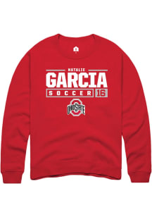 Natalie Garcia  Rally Ohio State Buckeyes Mens Red NIL Stacked Box Long Sleeve Crew Sweatshirt