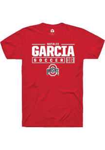 Natalie Garcia  Ohio State Buckeyes Red Rally NIL Stacked Box Short Sleeve T Shirt