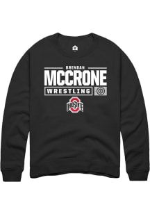 Brendan McCrone  Rally Ohio State Buckeyes Mens Black NIL Stacked Box Long Sleeve Crew Sweatshirt