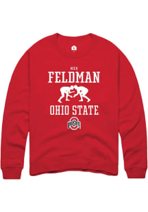 Nick Feldman  Rally Ohio State Buckeyes Mens Red NIL Sport Icon Long Sleeve Crew Sweatshirt