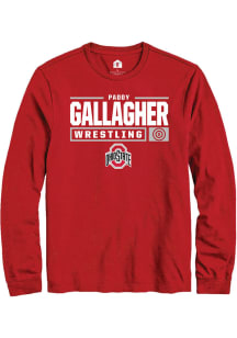 Paddy Gallagher  Ohio State Buckeyes Red Rally NIL Stacked Box Long Sleeve T Shirt