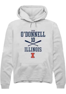 Aden O'Donnell  Rally Illinois Fighting Illini Mens White NIL Sport Icon Long Sleeve Hoodie