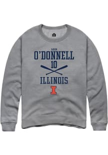 Aden O'Donnell  Rally Illinois Fighting Illini Mens Graphite NIL Sport Icon Long Sleeve Crew Sweat..