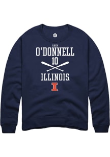 Aden O'Donnell  Rally Illinois Fighting Illini Mens Navy Blue NIL Sport Icon Long Sleeve Crew Swea..