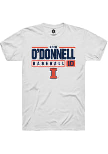 Aden O'Donnell  Illinois Fighting Illini White Rally NIL Stacked Box Short Sleeve T Shirt