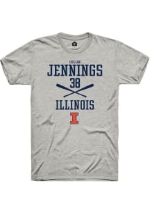 Collin Jennings  Illinois Fighting Illini Ash Rally NIL Sport Icon Short Sleeve T Shirt